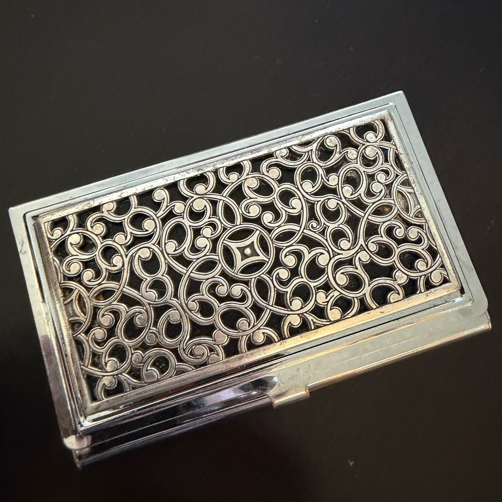 Brighton Silver and Black card holder
